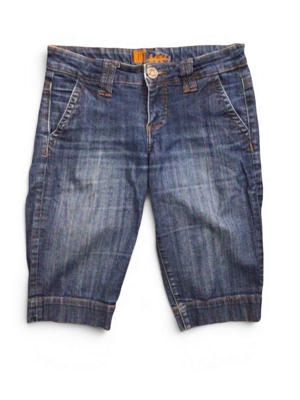 Kut From The Kloth Denim Bermuda Jean Shorts Size 2 Medium Wash Cuffed